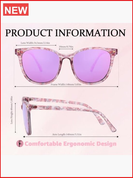 Polarized Square Sunglasses UV400 Protection Mirrored Beach Eyewear main image 7